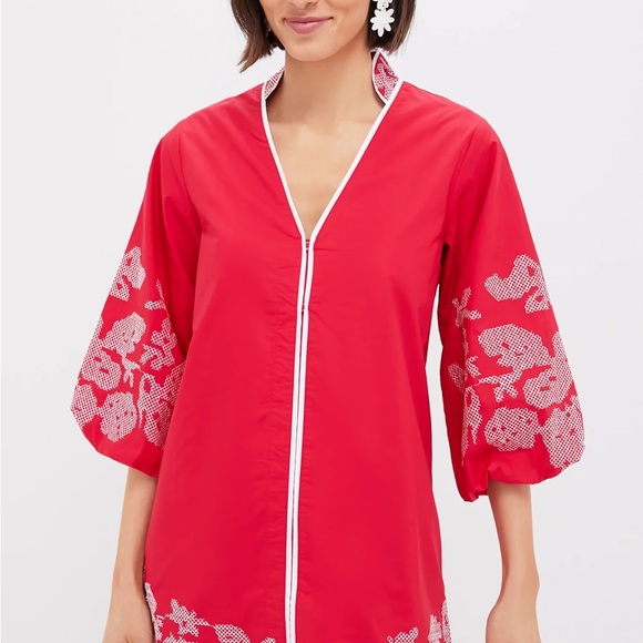 Tuckernuck Red and White Dress Caftan NWT Size S - Picture 8 of 8